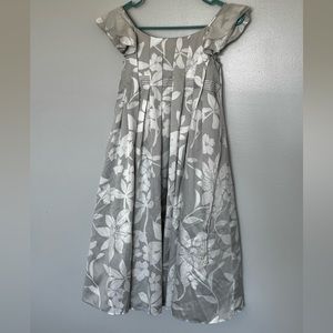 Girl’s Monsoon Gray and White Dress
